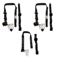 Complete Seat Belt Kit For LX Torana Bench Seat with Adjustable Webbing Buckle